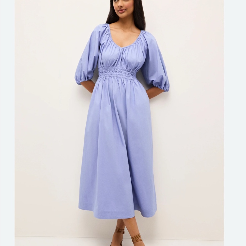 NWT Marie Oliver Hydrangea blue Elegant  Midi Dress